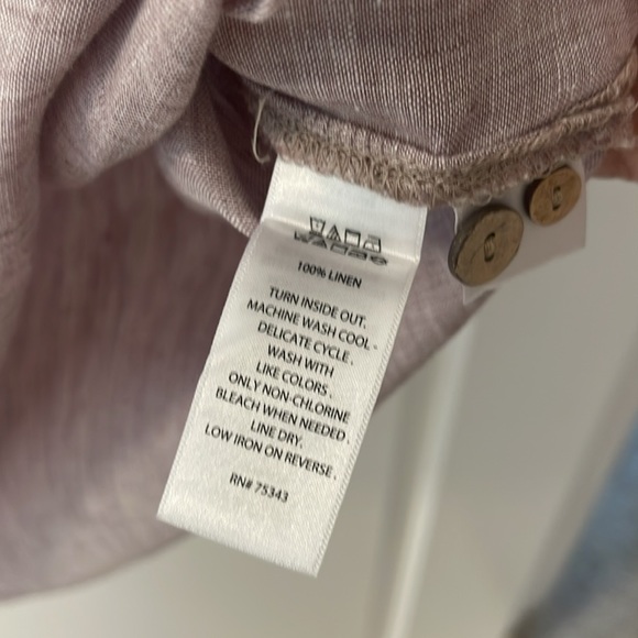 Linen Sigrid Olsen/ Long Sleeve/roll up/collared - Picture 6 of 6